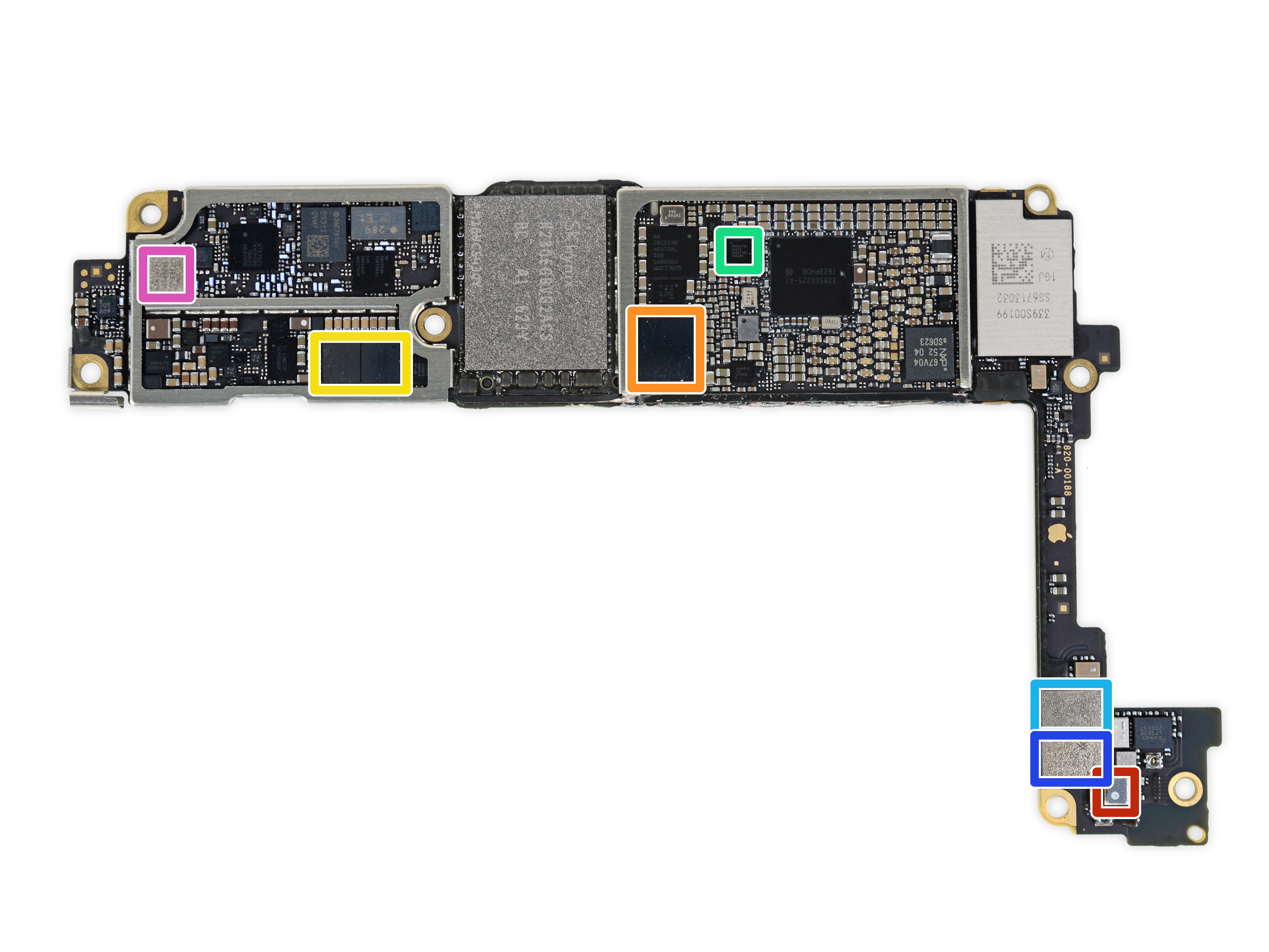 apple 苹果 iphone   智能手机-主板[图片来自ifixit]